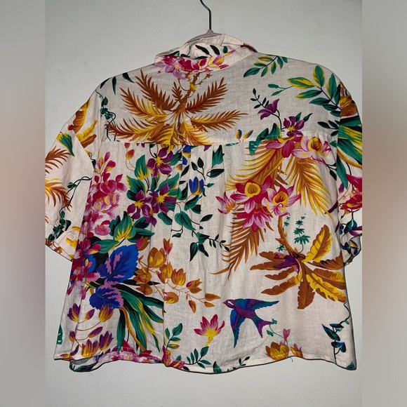 NWT Linen Blend Floral Button Shirt - Picture 7 of 7